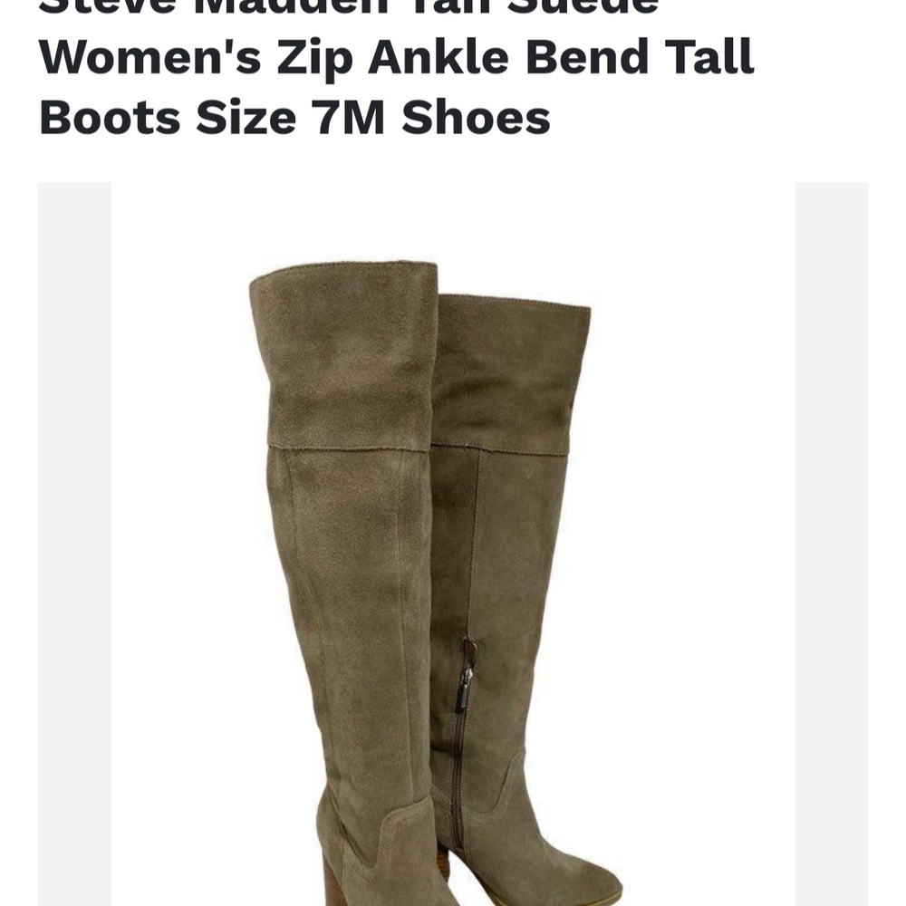 Steve Madden Tan Over the Knee Boots with Block Heel